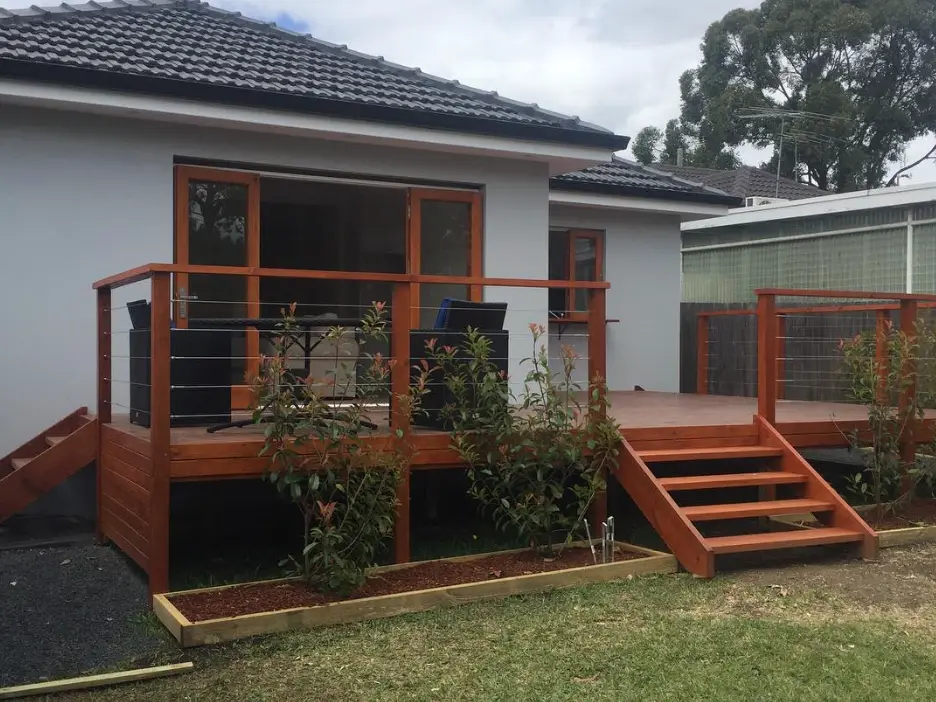 Sydney - Elevated Deck, Steps & Wire Balustrade